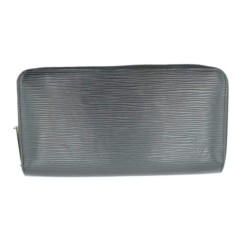 Louis Vuitton Wallet Black Leather Good - Front View