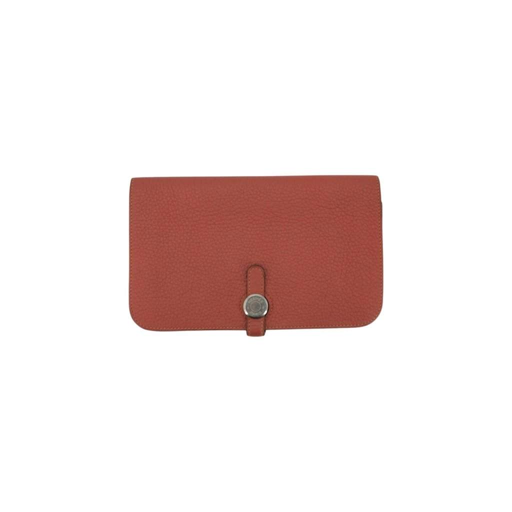 Hermes Wallet Red Leather Good - Front View