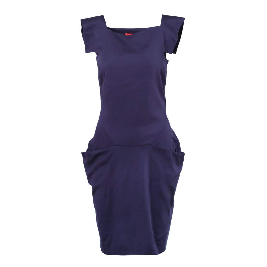 Vivienne Westwood Label Structured Crepe Midi Dress - '10s Red Good - Front View