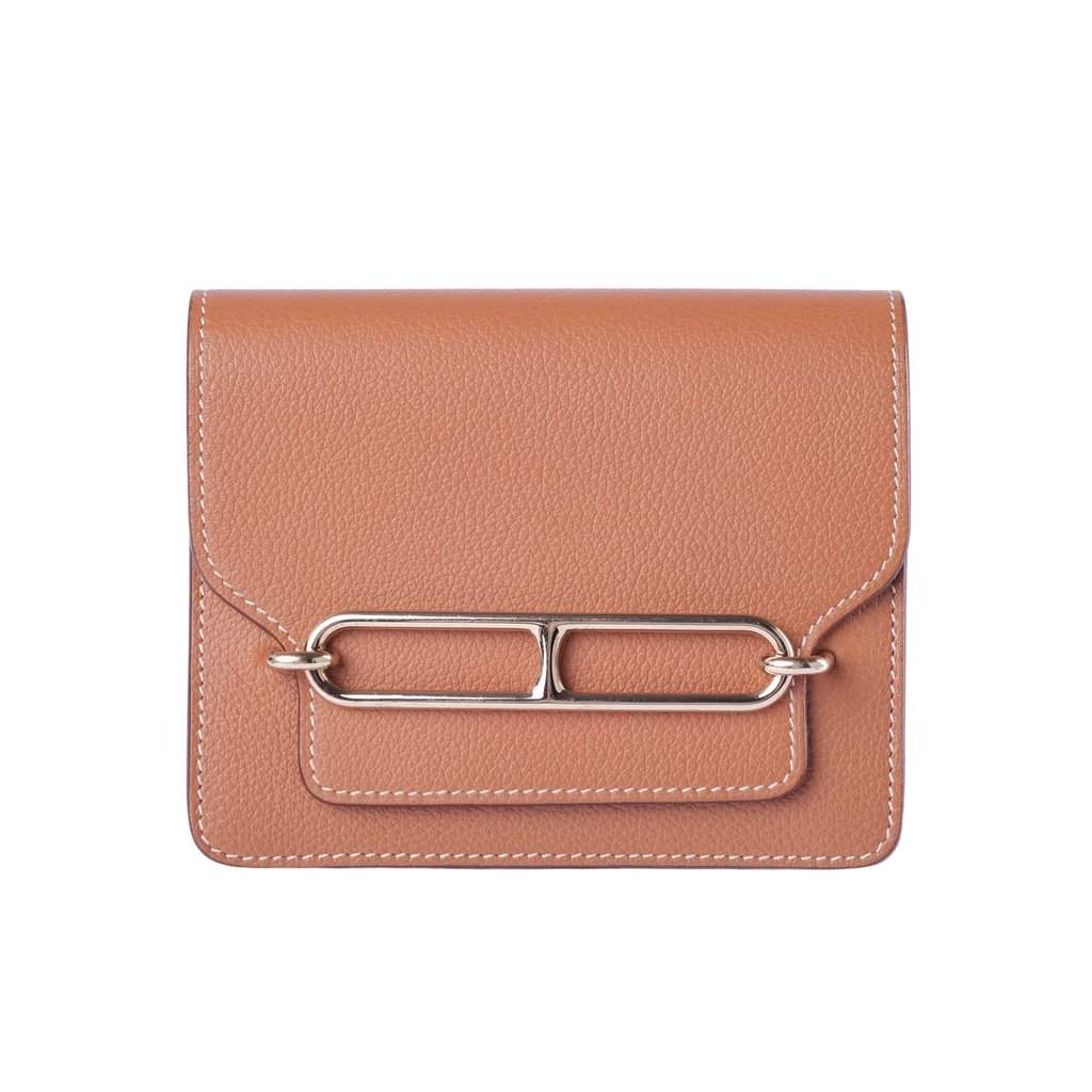 Hermès Roulis Wallet Gold Evercolor Leather - '20s Gold Leather Good - Front View