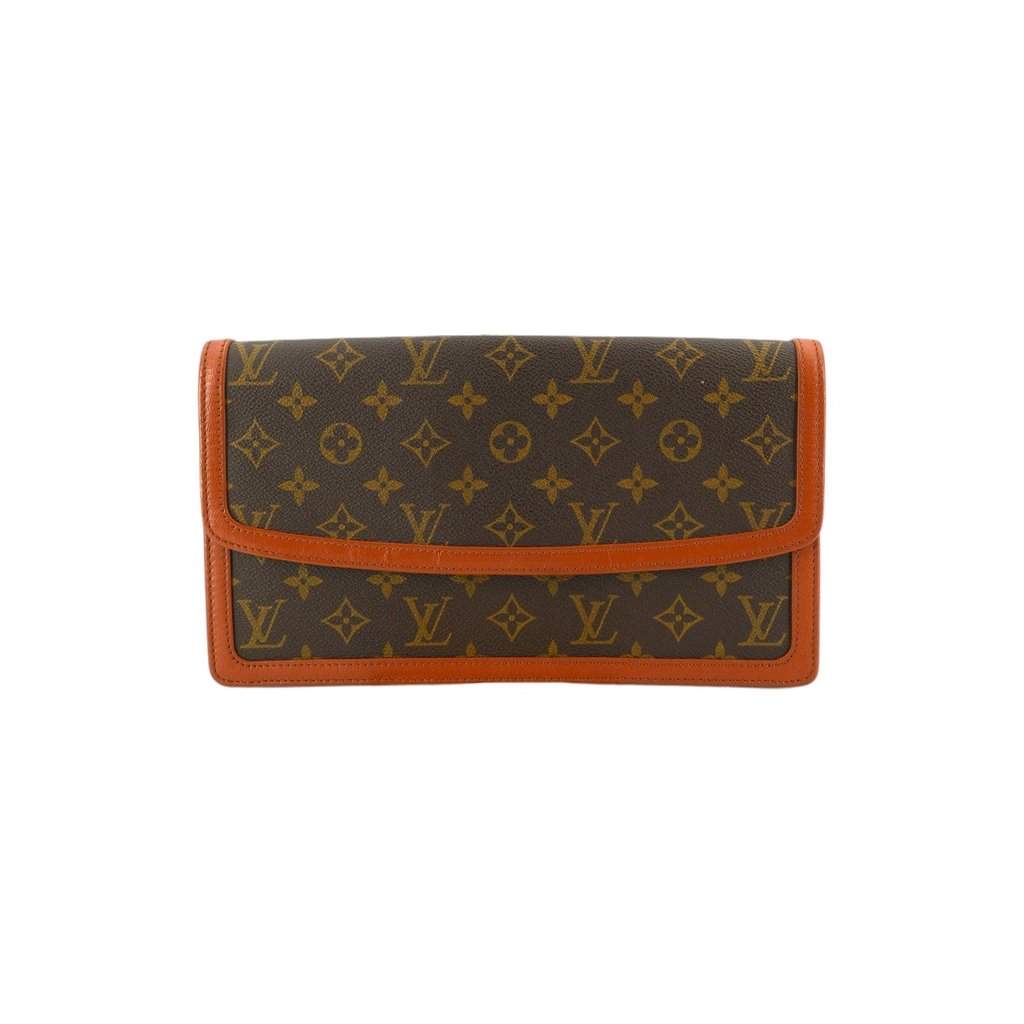 Louis Vuitton Clutch Bag Vintage Pochette Dame Brown Canvas Good - Front View
