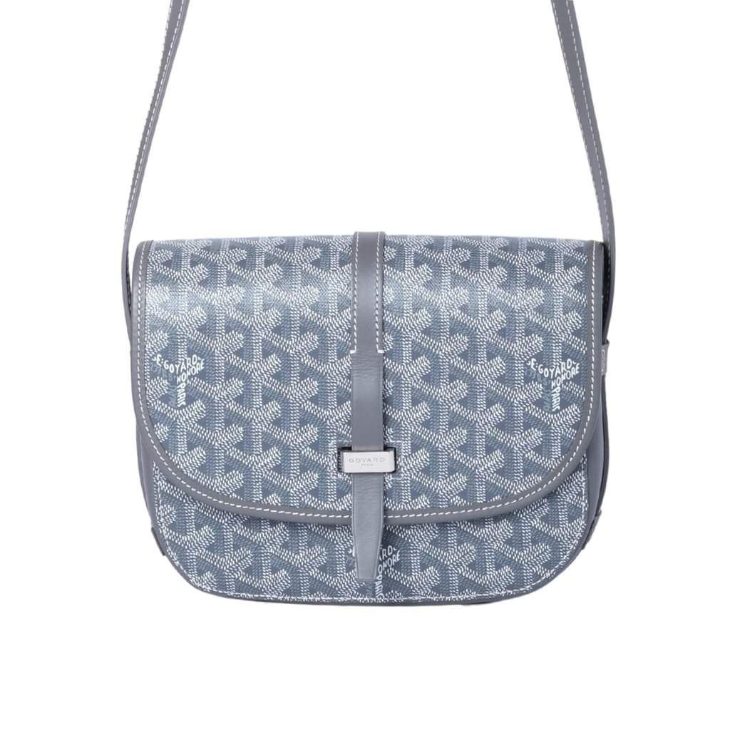 Goyard Belvedere II PM Grey Goyardine Canvas Messenger Bag - '10s Grey Canvas Good - Front View