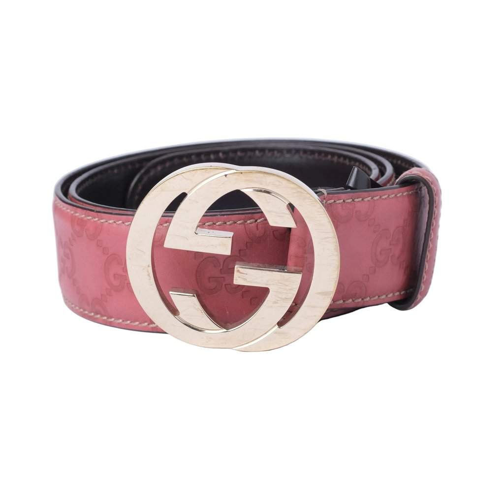 Gucci GG Canvas Belt- '00s Red Canvas Good - Front View