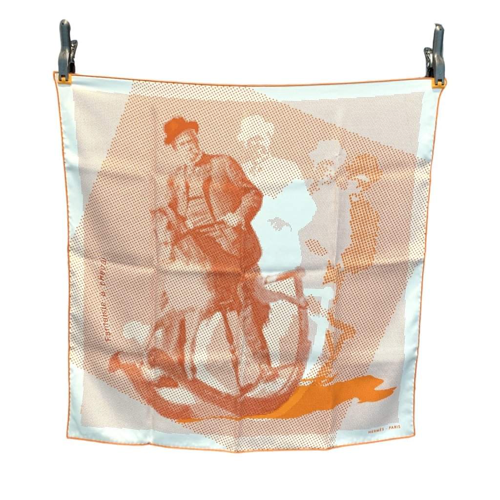 Hermes Scarf Orange Silk Good - Front View