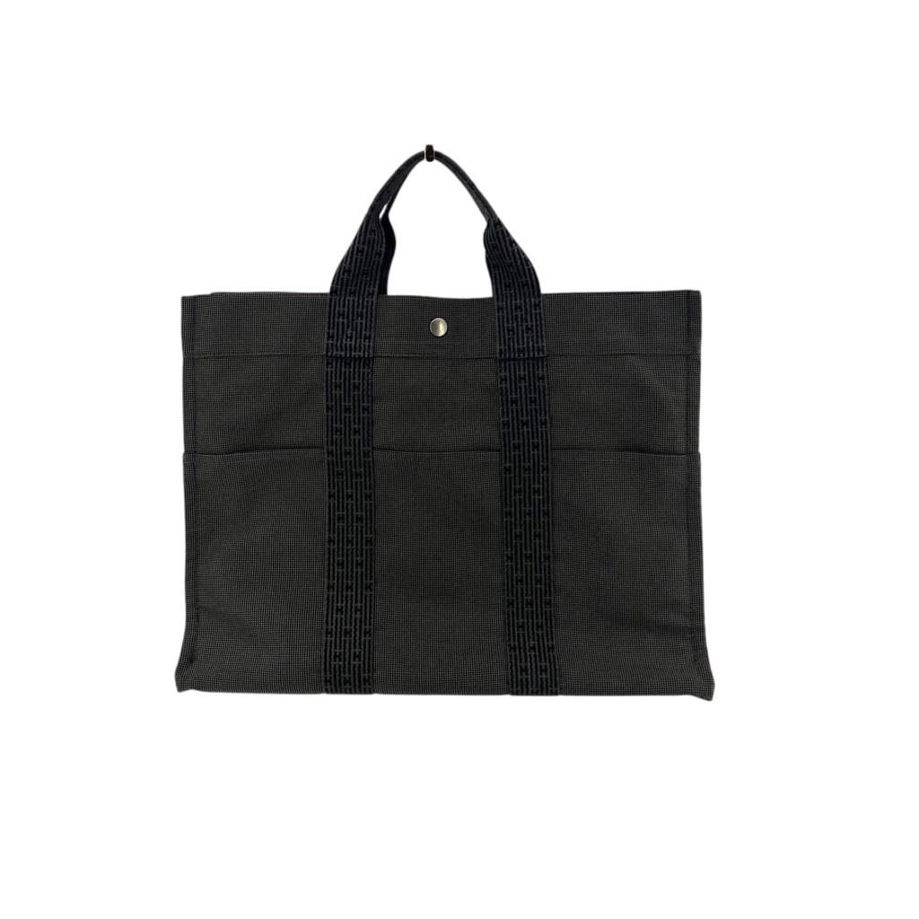 Hermes Tote Bag Herline Blue Canvas Good - Front View