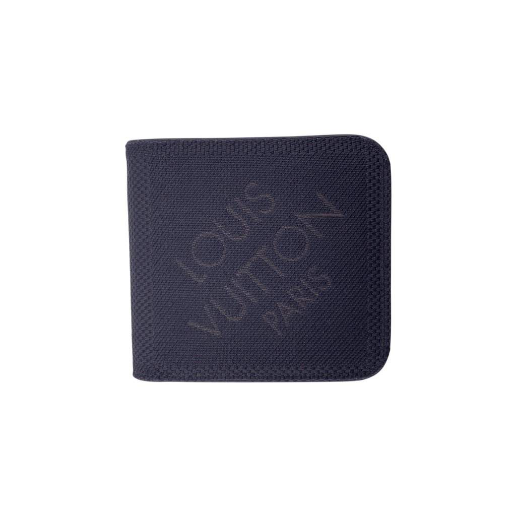 Louis Vuitton Wallet Black Canvas Good - Front View