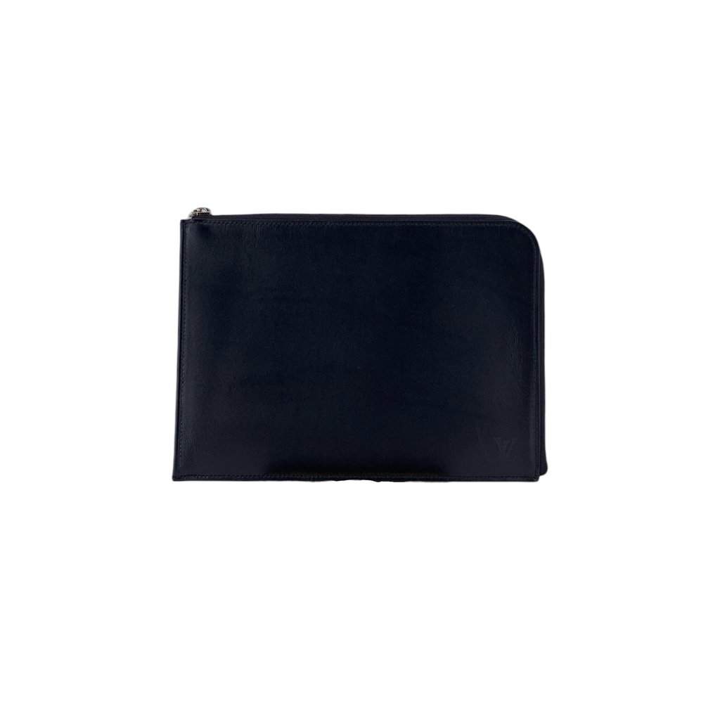 Louis Vuitton Clutch Bag Pochette Jour pm Black Leather Good - Front View