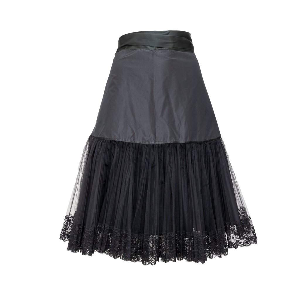 Gianfranco Ferré Skirt - '80s Black Lace Good - Front View