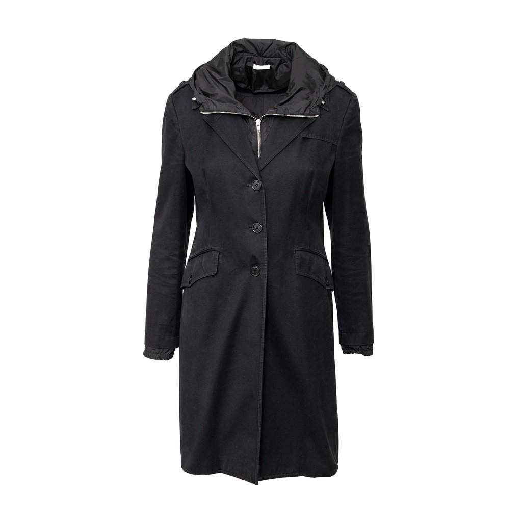 Miu Miu Coat with Zippered Hoodie - '10s Red Cotton Good - Front View
