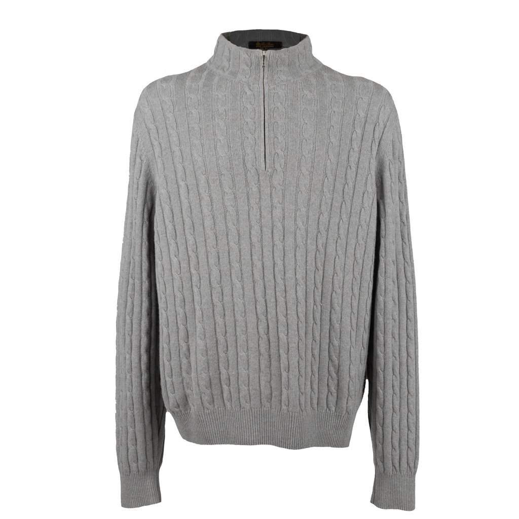 Loro Piana Treccia Mezzocollo Sweater - '10s Grey Wool Good - Front View