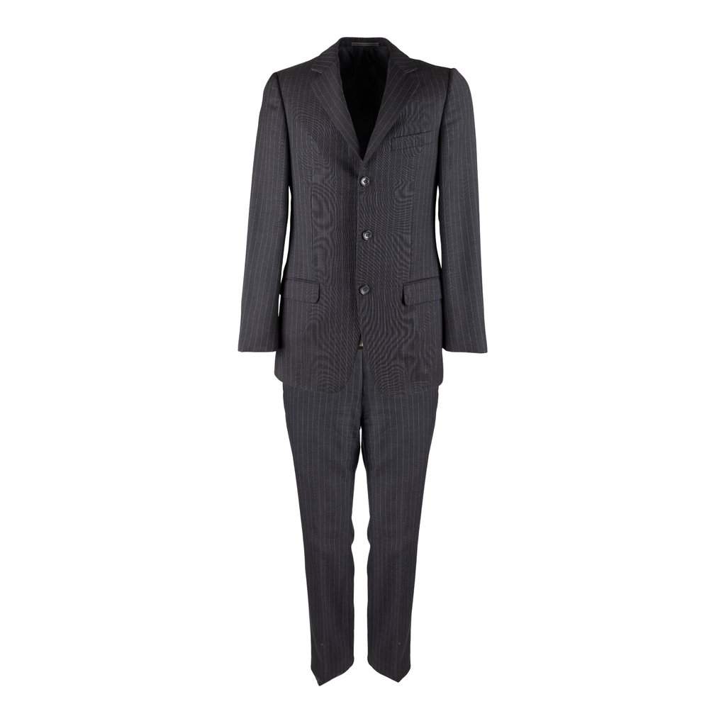 Gucci Pinstripe Suit - '00s Grey Wool Good - Front View