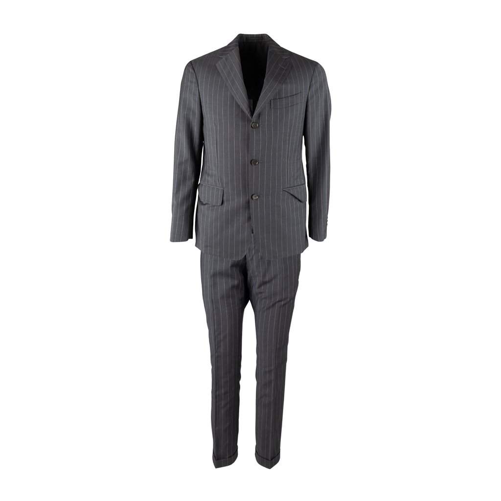 Boglioli Pinstripe Suit - '00s Grey Wool Good - Front View