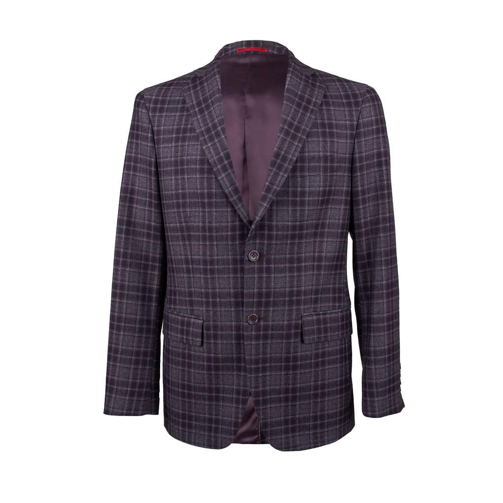 Unsigned Plaid Wool Jacket - '10s Grey Wool Good - Front View
