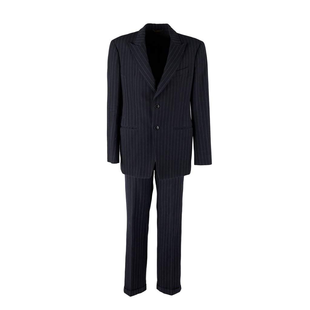 Roberto Cavalli Stripe Suit - '00s White Wool Good - Front View