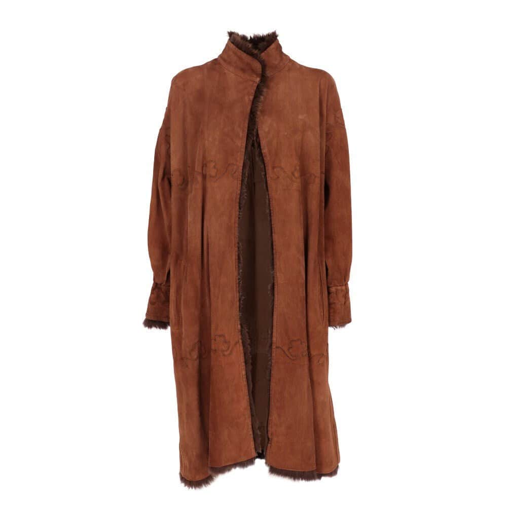 Fendi Brown Suit - '70s Brown Suede Good - Front View
