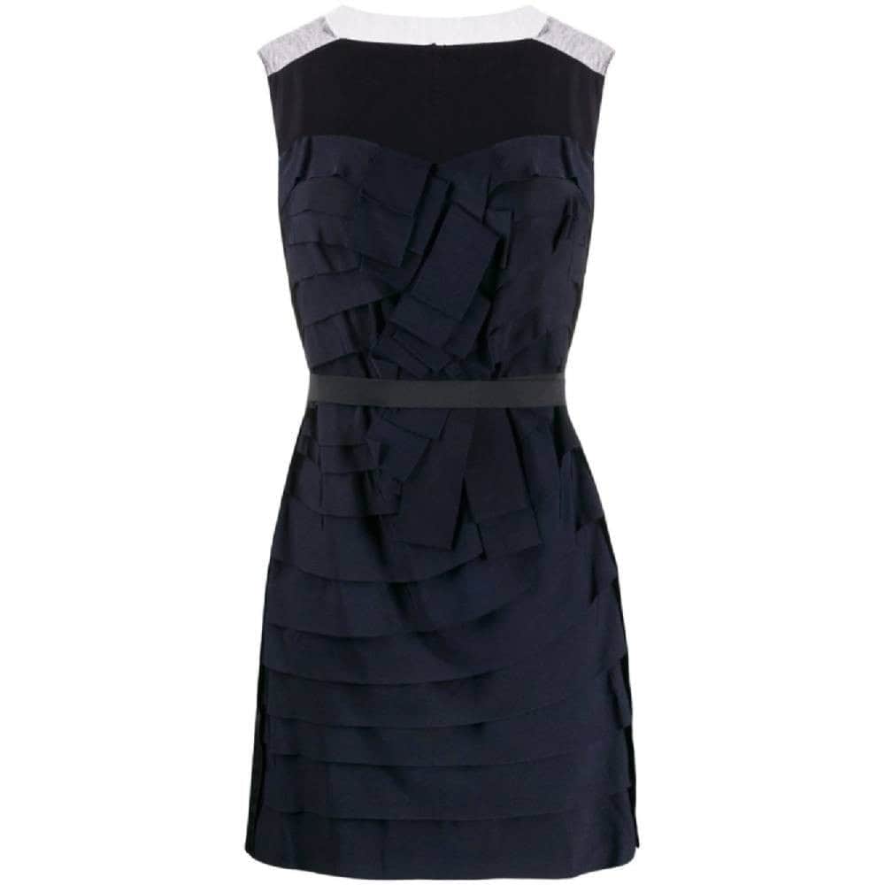 Lanvin Dark Blue Silk Dress - '00s Blue Silk Good - Front View