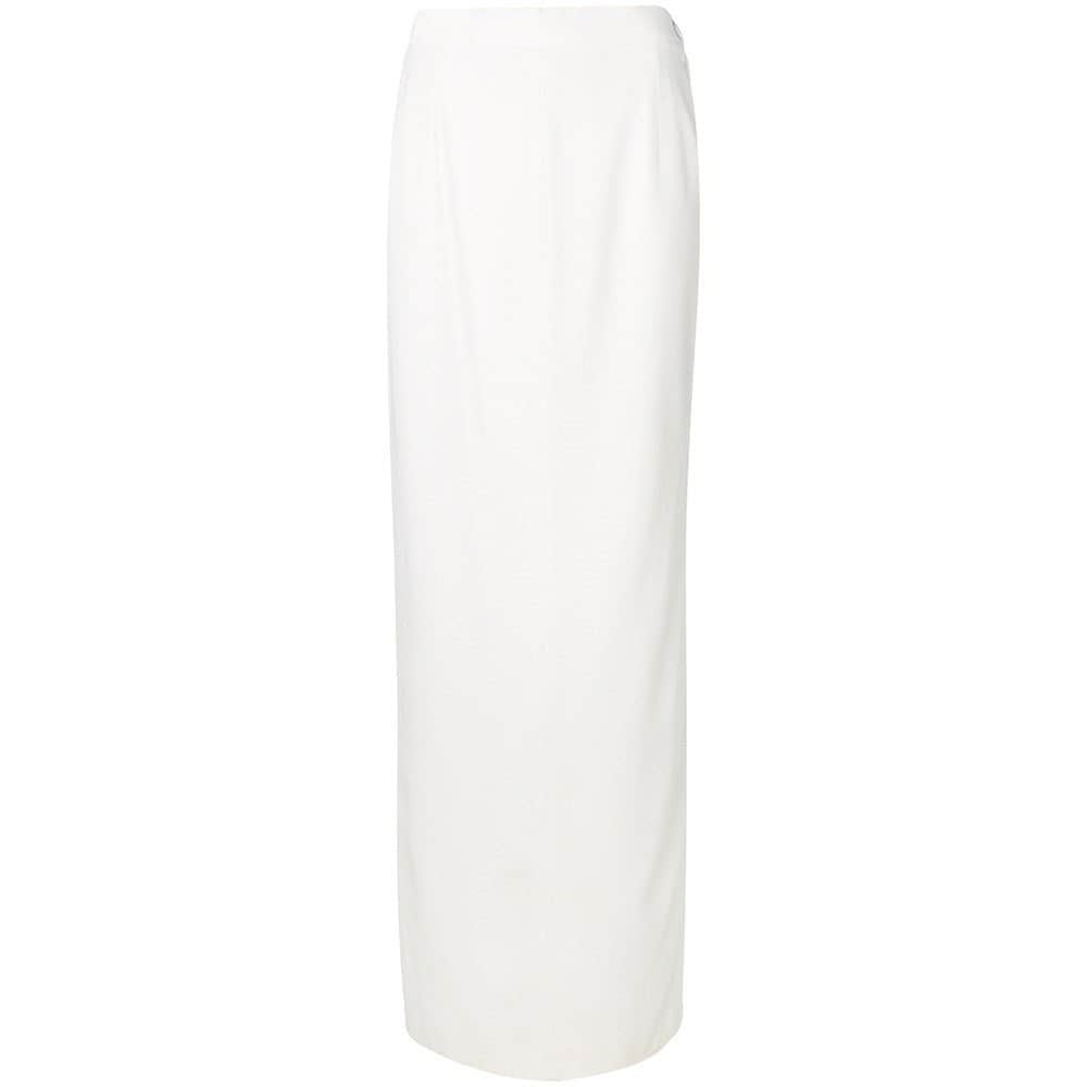 Gianfranco Ferré White Long Skirt - '90s White Lace Good - Front View