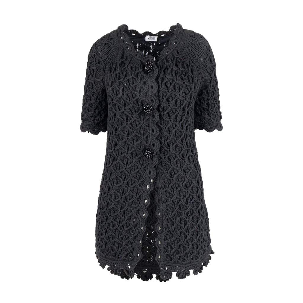 Moschino Cheap and Chic Crochet Jacket - '10s Black Cotton Good - Front View