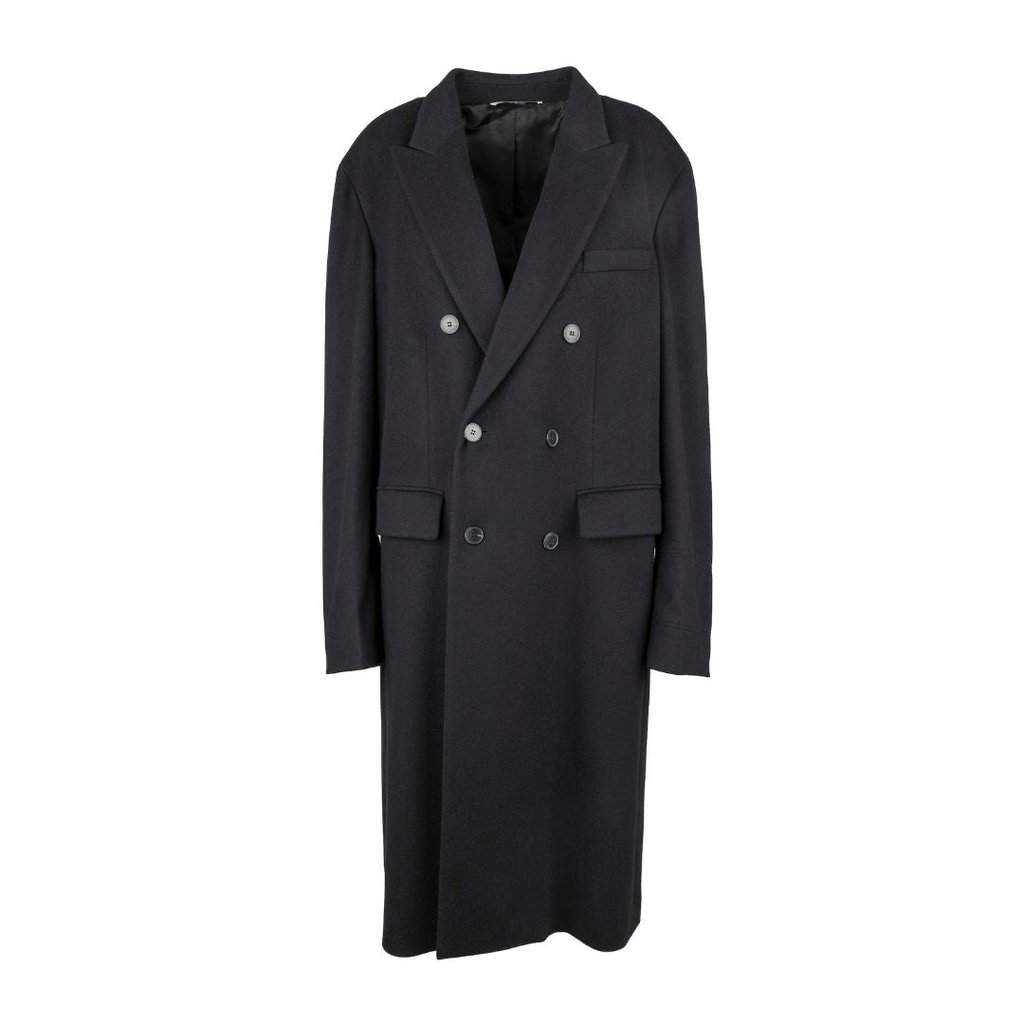 Valentino Double Breasted Wool Coat - '20s Red Wool Good - Front View