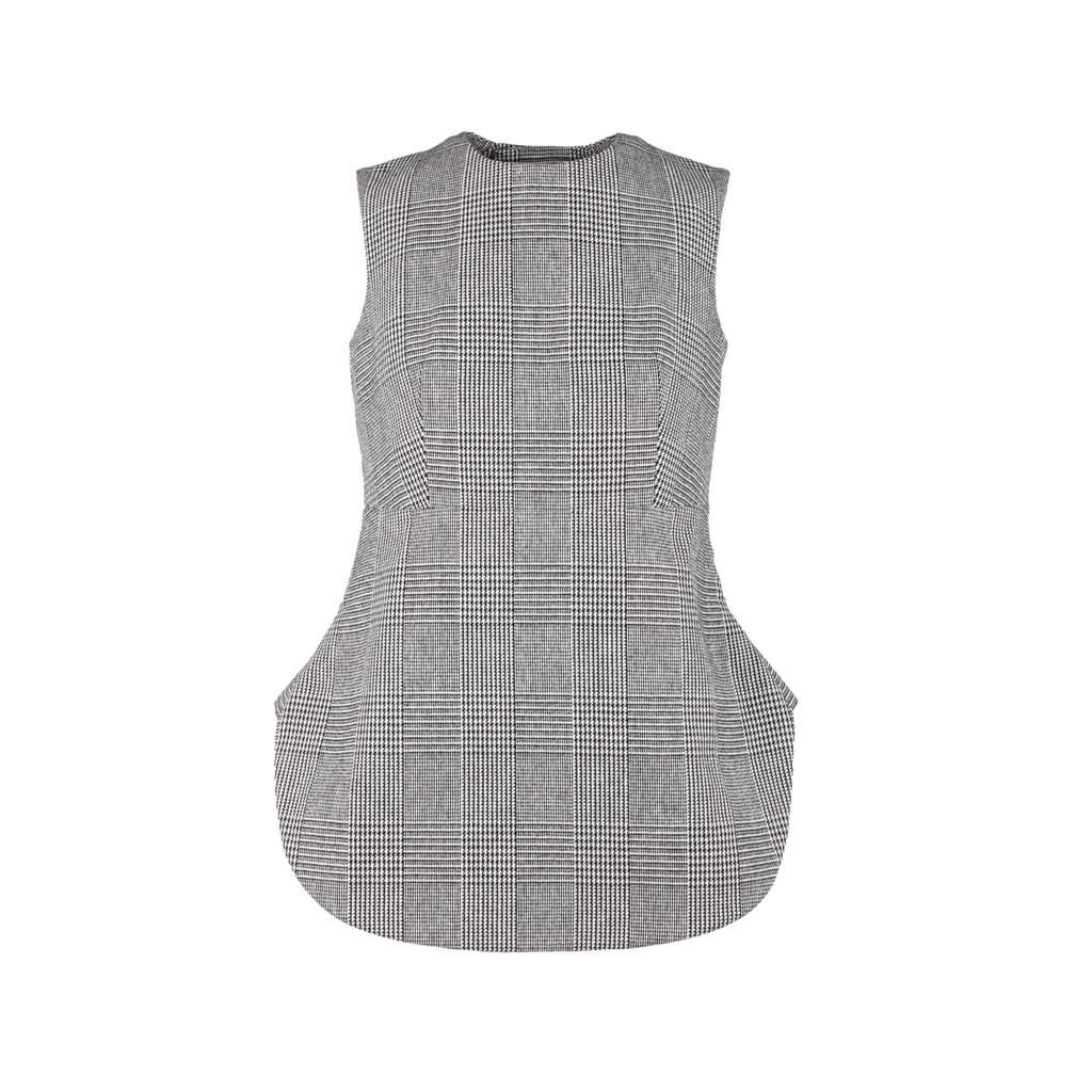 Marni Checkered Peplum Top - '10s Red Good - Front View