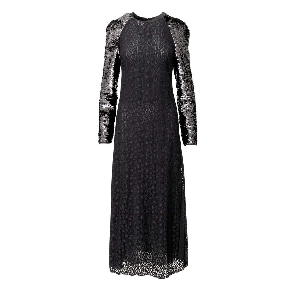 Giamba Giambattista Valli Sequin and Lace Dress - '10s Black Lace Good - Front View