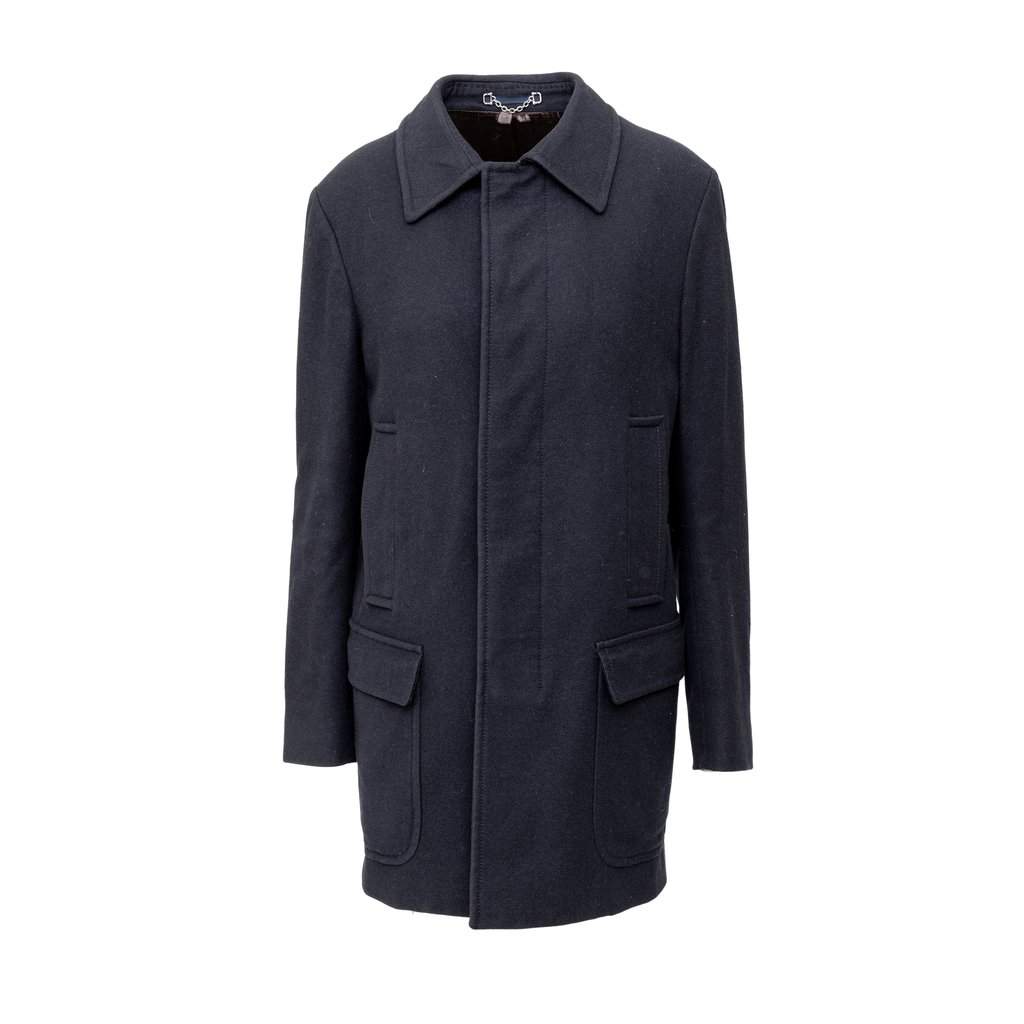 Gucci Wool Coat - '10s Black Wool Good - Front View