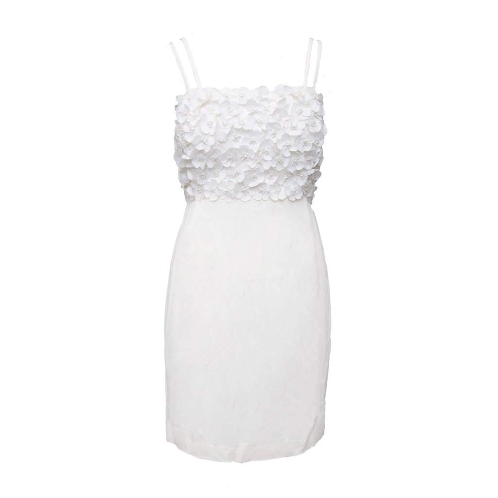 La Perla Flower Embellished Dress - '00s White Good - Front View