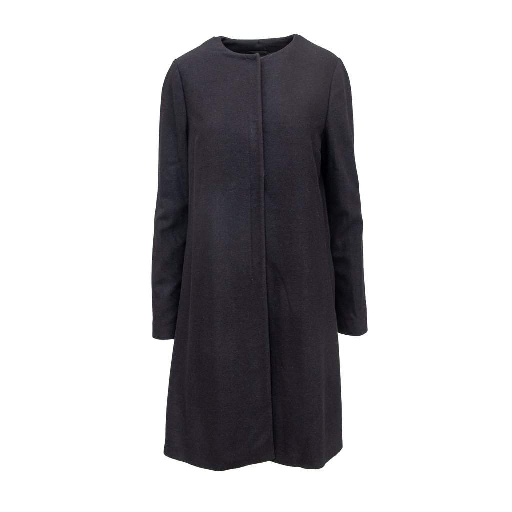 Unsigned Roberta Furlanetto Coat with Honeycomb Embroidery - '10s Red Wool Good - Front View