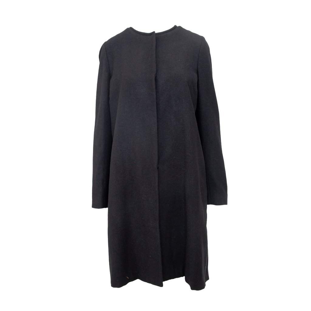 Unsigned Roberta Furlanetto Coat with Back Pleats - '10s Red Silk Good - Front View