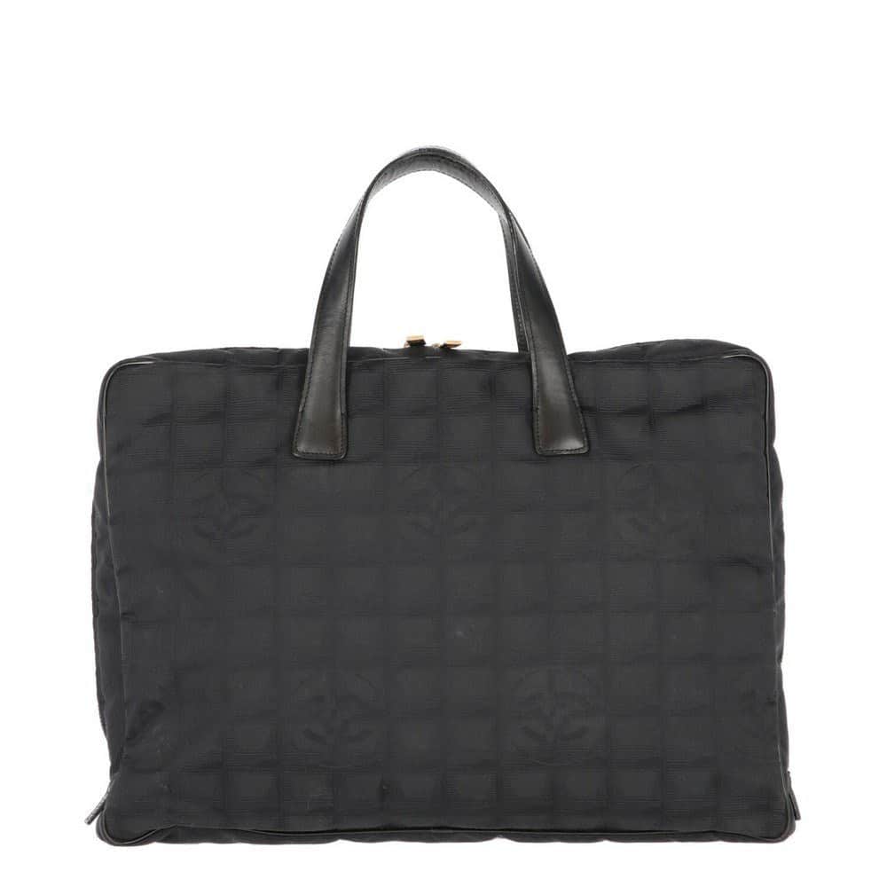 Chanel Black Nylon Briefcase - 2000s Black Good - Front View