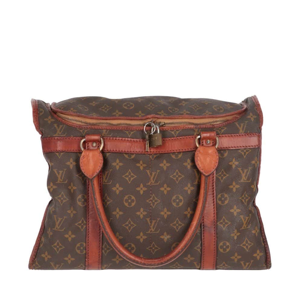 Louis Vuitton Monogram Hand Luggage - '70s Brown Canvas Good - Front View