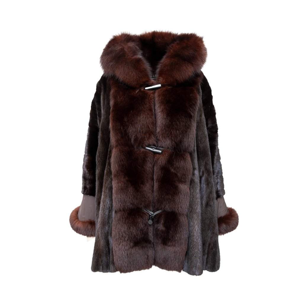Dior Boutique Fourrure Fur Coat - '90s Red Leather Good - Front View
