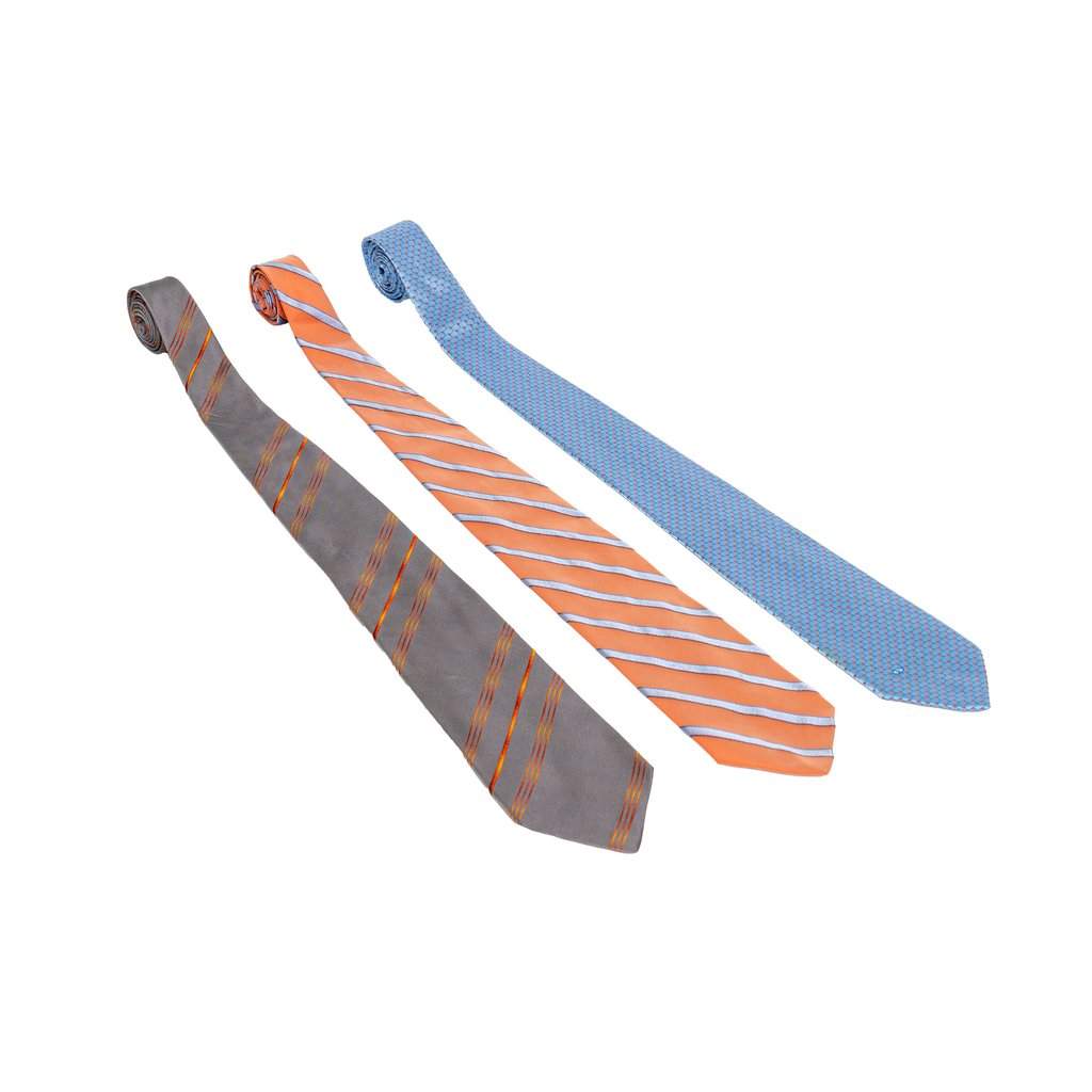 Valentino of Ties - '10s Grey Silk Good - Front View
