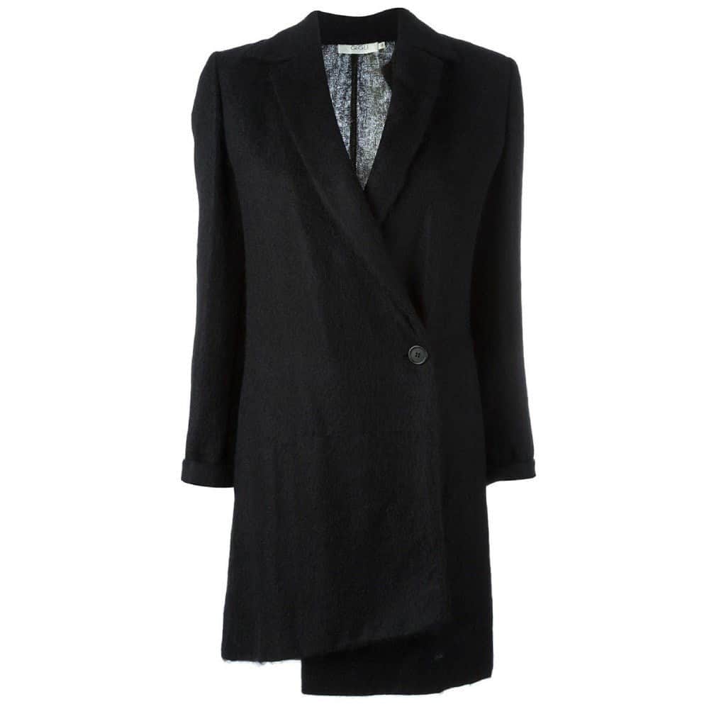 Romeo Gigli Black Wool Coat - 2000s Black Wool Good - Front View
