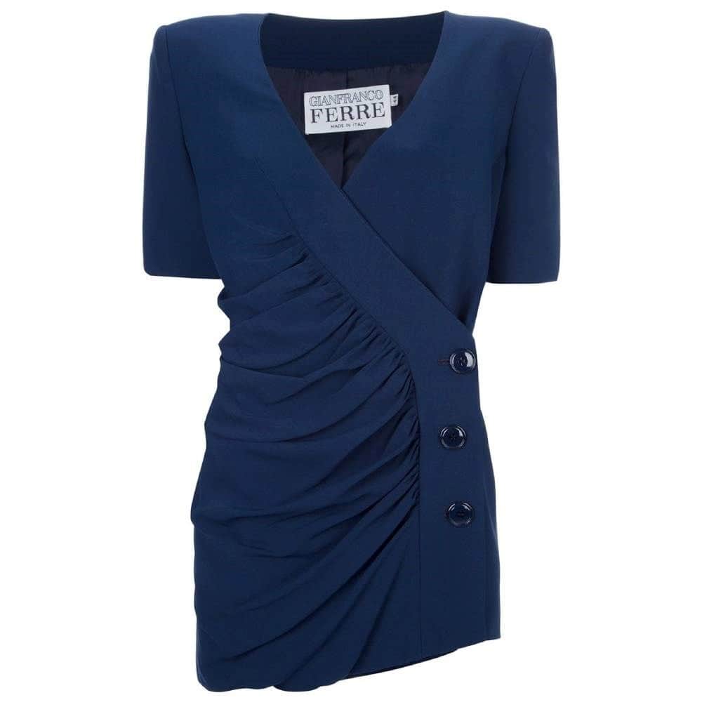 Gianfranco Ferré Skirt Suit - '90s Blue Good - Front View
