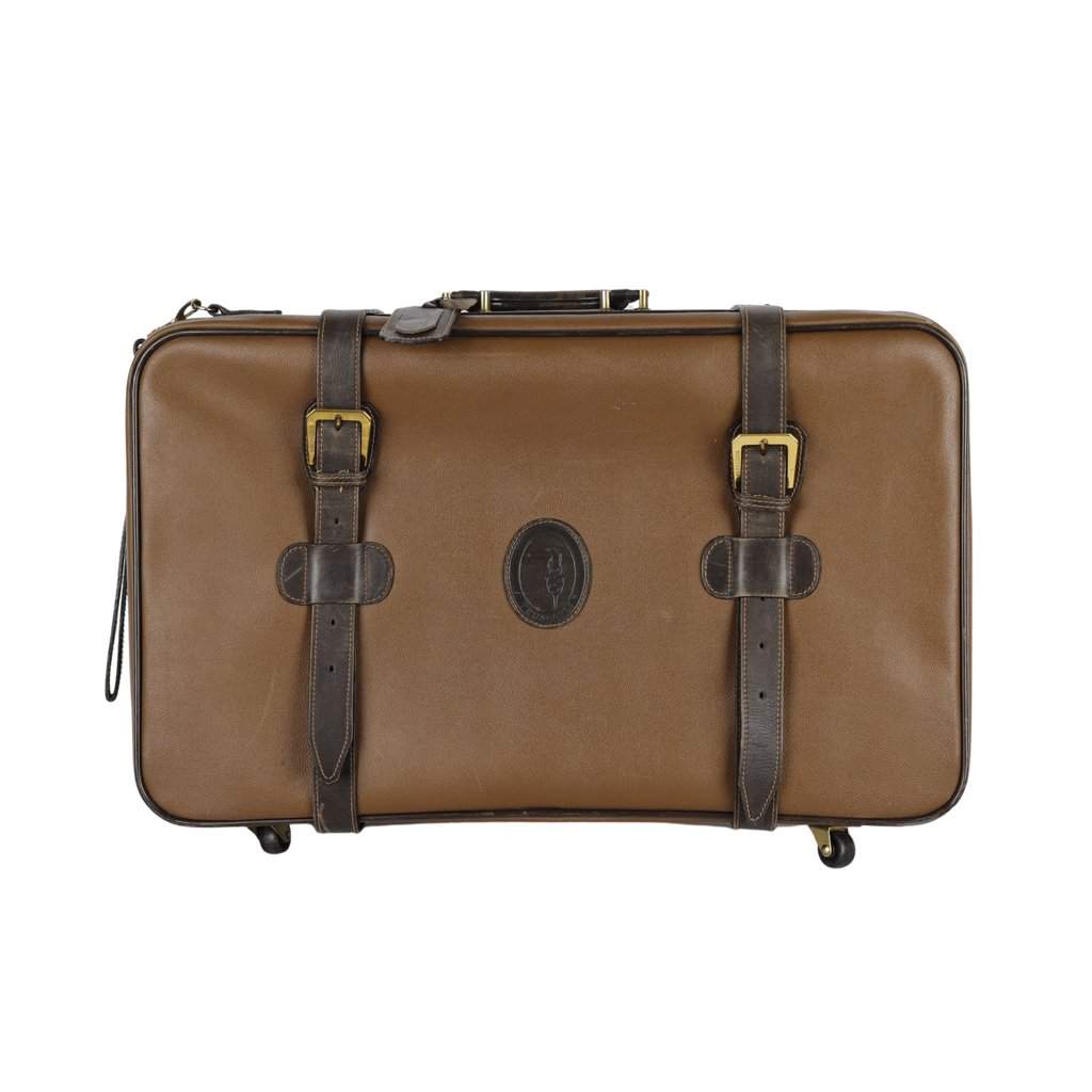 Trussardi Vintage Leather Luggage - '90s Brown Leather Good - Front View