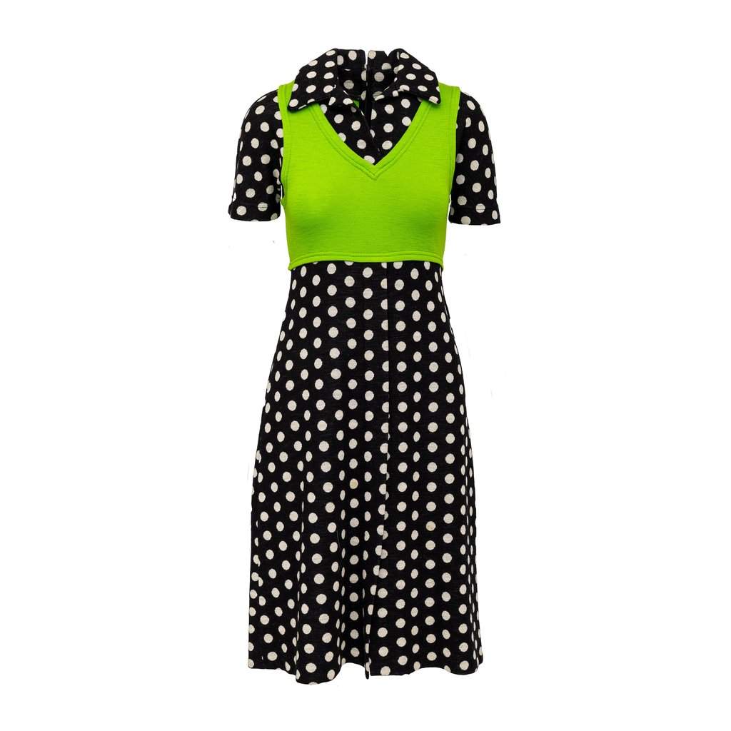 Unsigned Rudi Gernreich Wool Dress - '70s MultiColor Wool Good - Front View