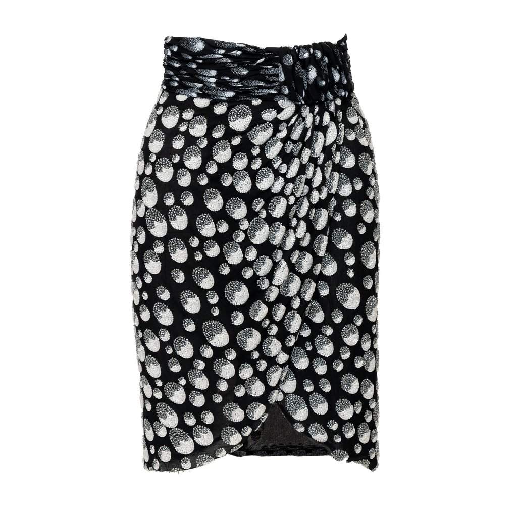 Unsigned Beaded Skirt - '90s White Good - Front View