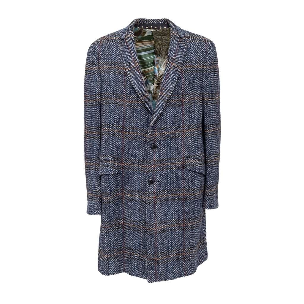 Etro Checkered Wool Coat - '20s Red Wool Good - Front View