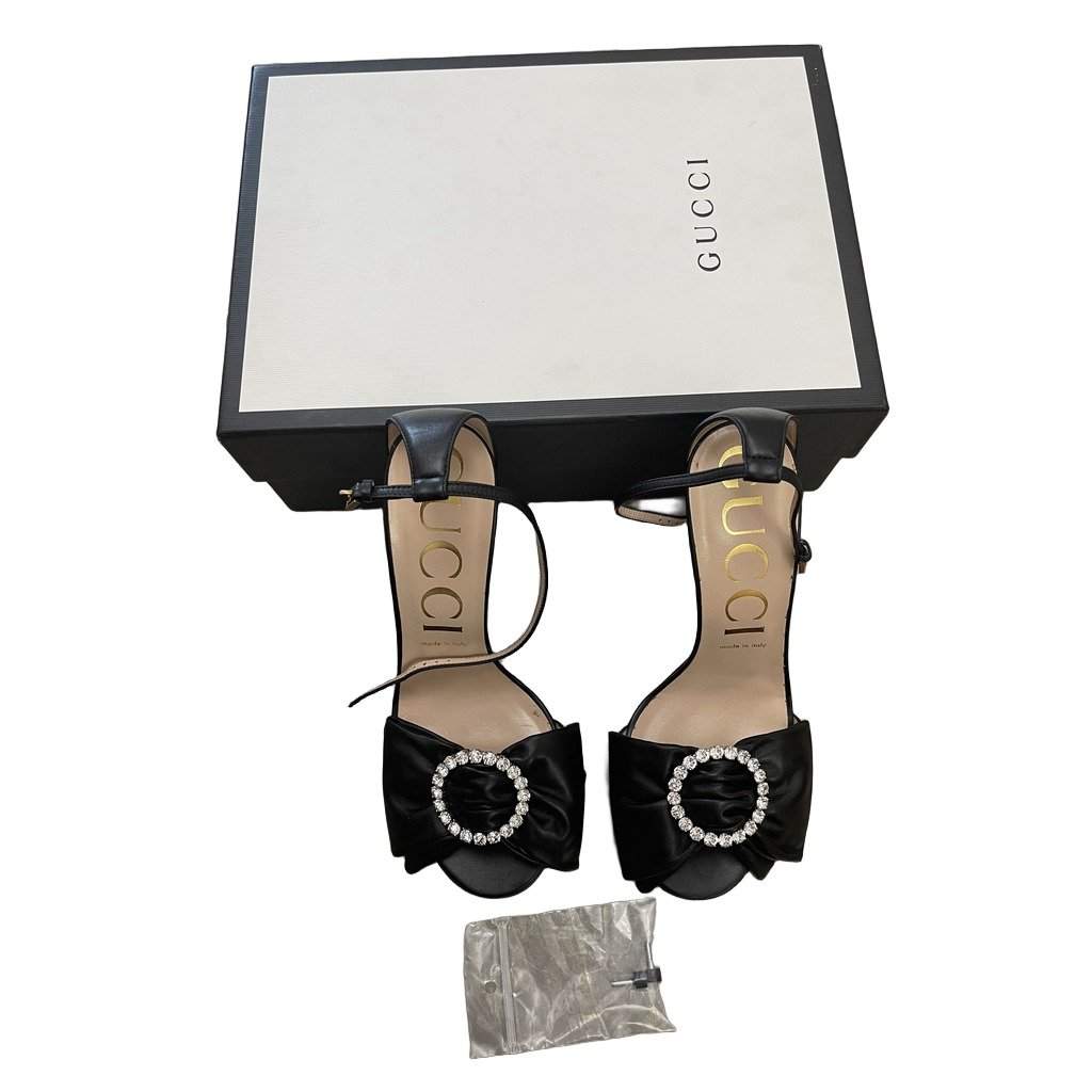 Gucci Leather Crystal Embellished Sandals