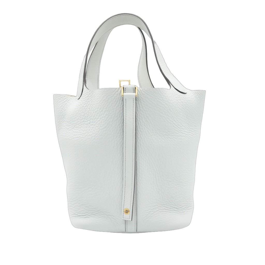 Hermès Picotin Lock 22 W White Leather Fair - Front View