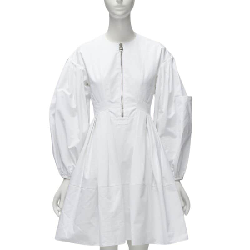 Alexander McQueen White Puff Dress White Cotton Very good - Front View