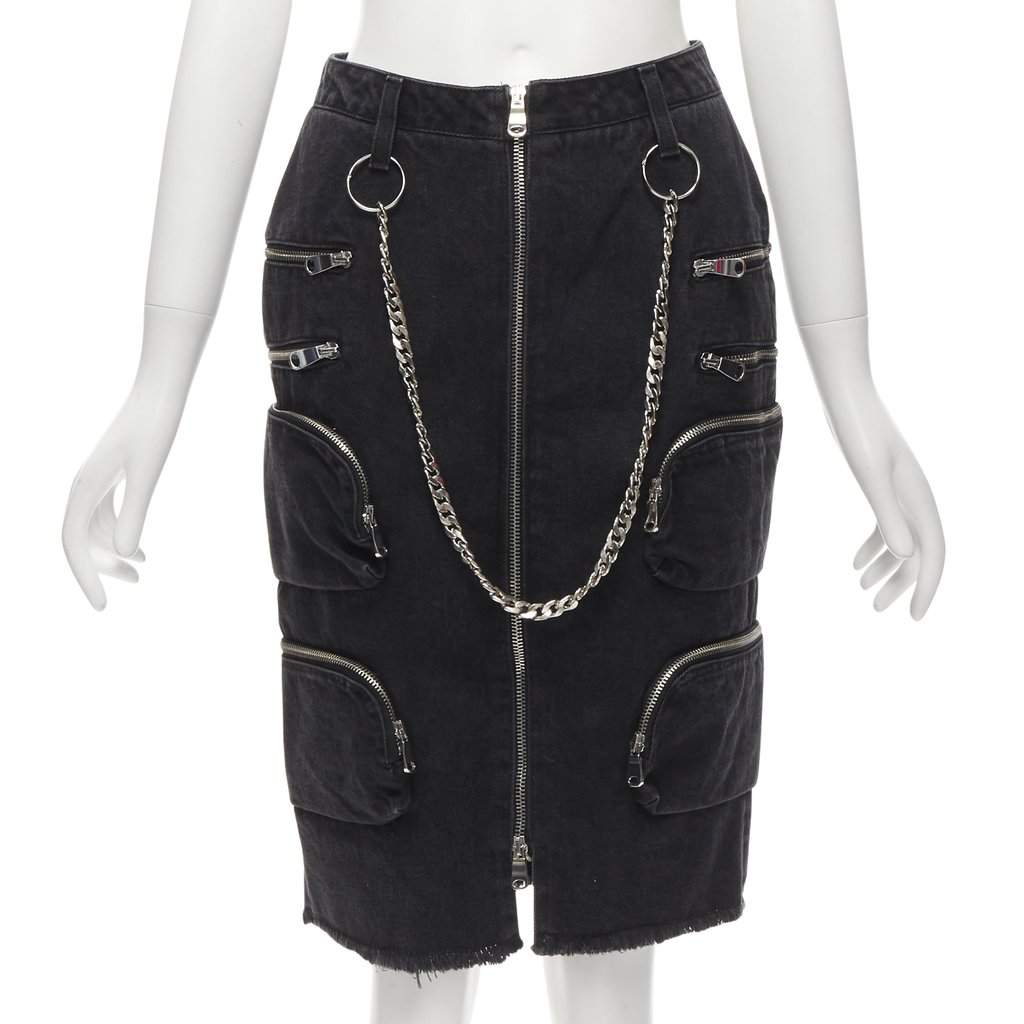 Faith Connexion Punk Chain Skirt Black Cotton Never worn - Front View