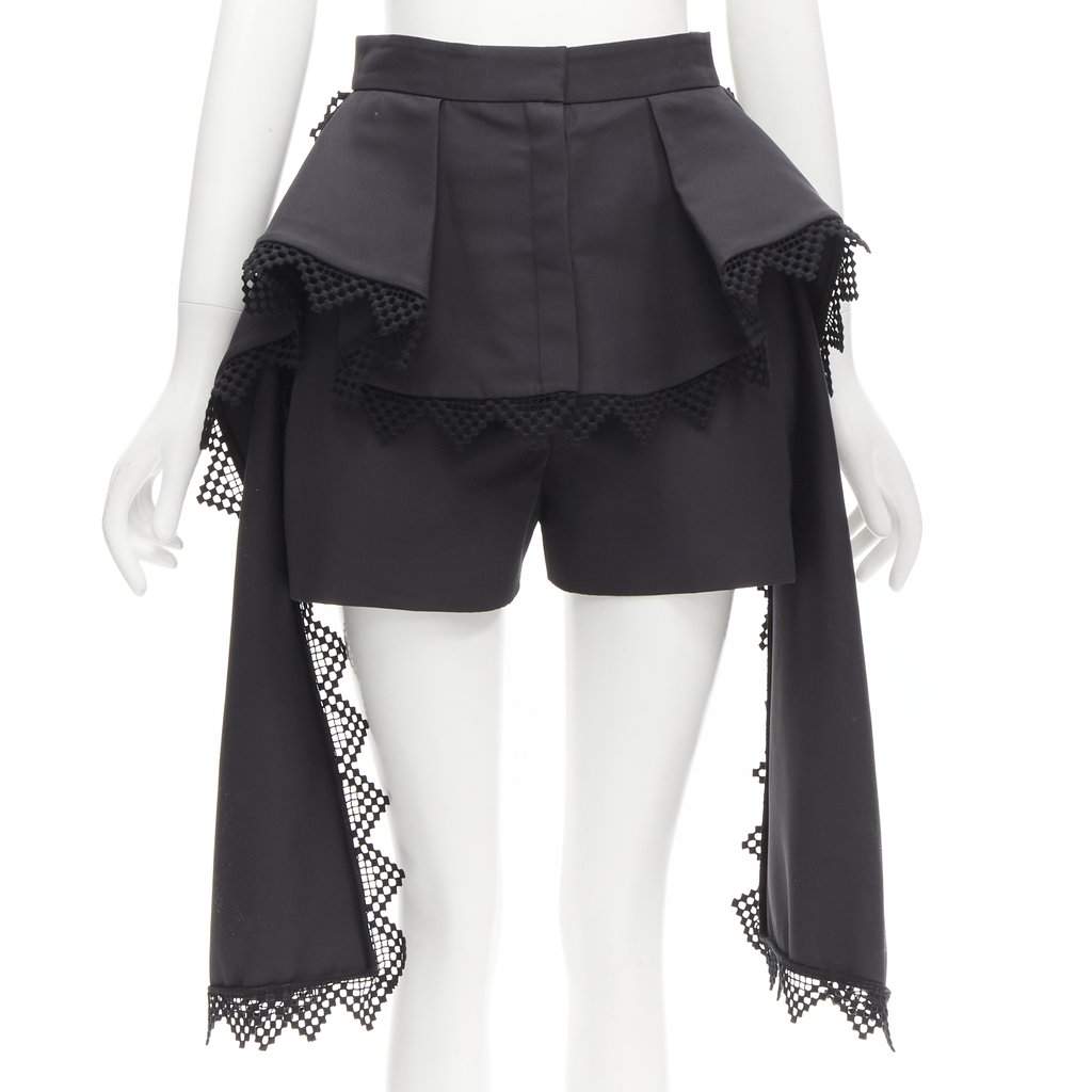 Alexander McQueen Peplum Layer Shorts Black Never worn - Front View