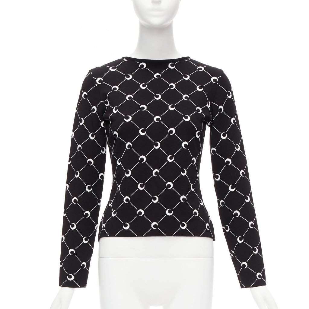 Marine Serre Crescent Moon Sweater Black Viscose Never worn - Front View
