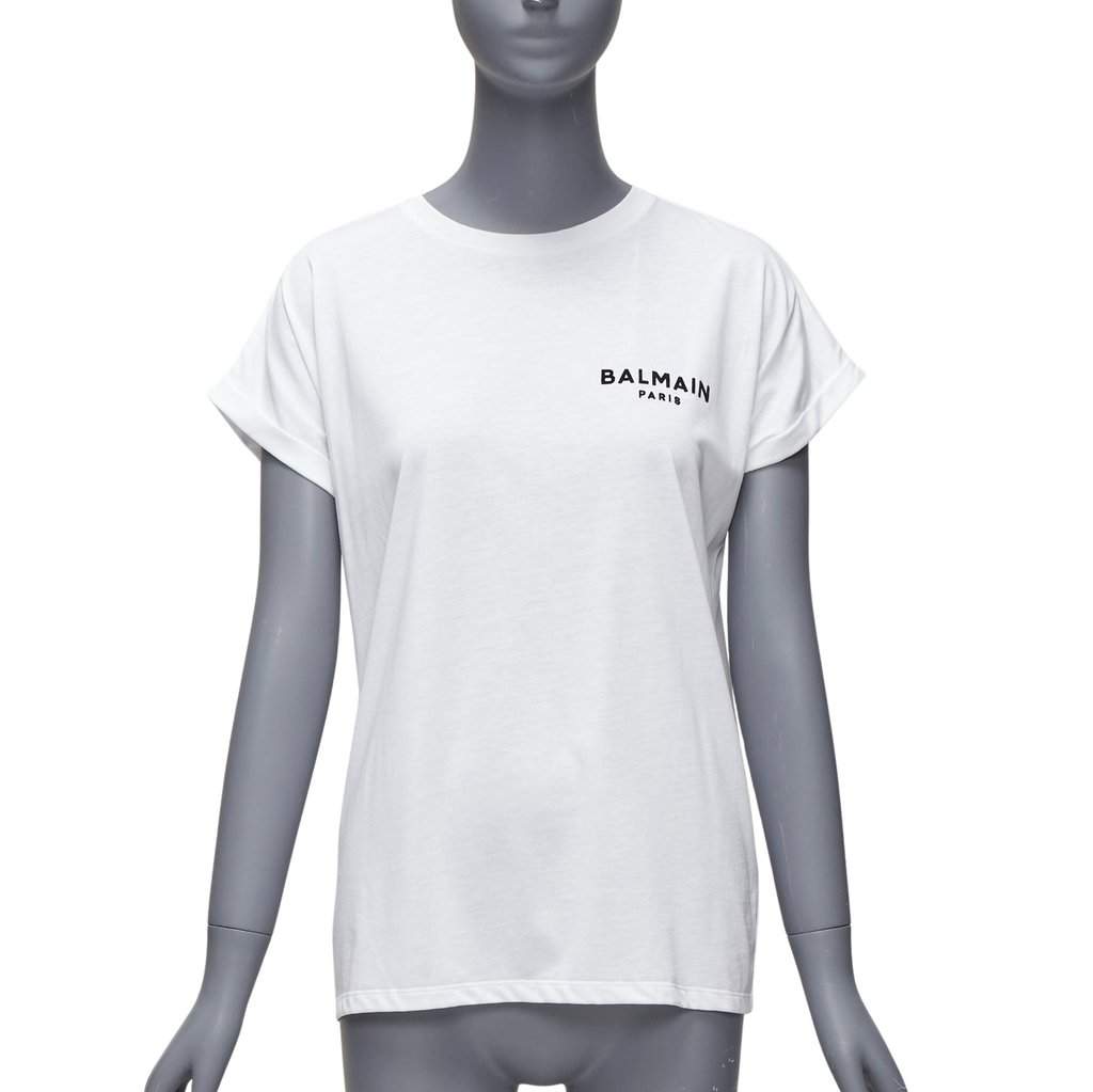 Balmain Logo Cotton Shirt White Cotton Never worn - Front View