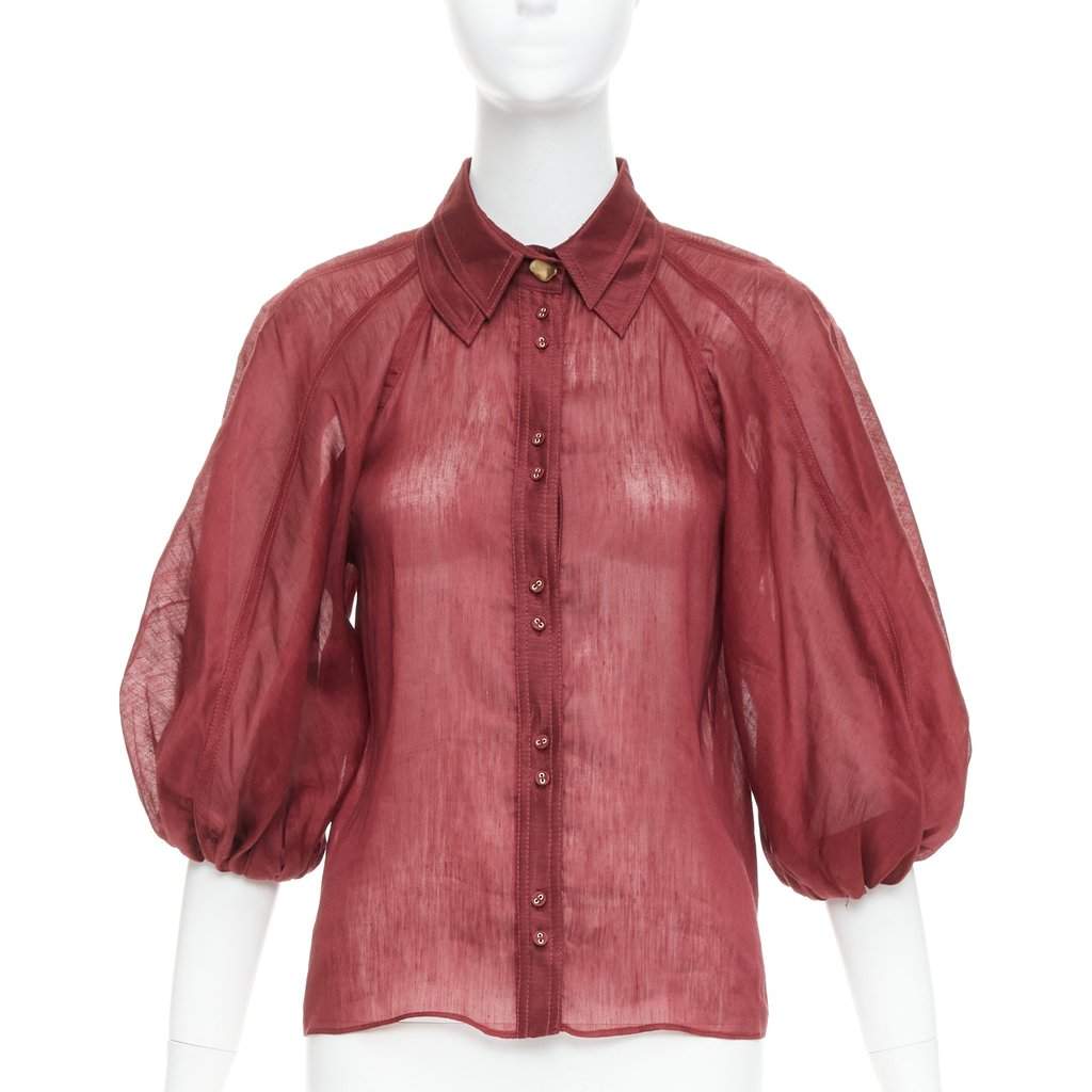 Aje Palms Burgundy Silk Very good condition - Front View