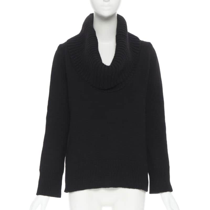 Alexander McQueen Ribbed Turtleneck Sweater Black Wool Very good condition - Front View