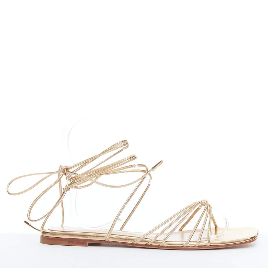 Gianvito Rossi Sylvie Gladiator Sandals Gold Leather Very good condition - Front View