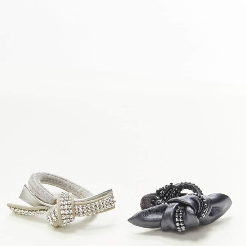 Unsigned Silver Tassel Hair Tie Black Never worn - Front View
